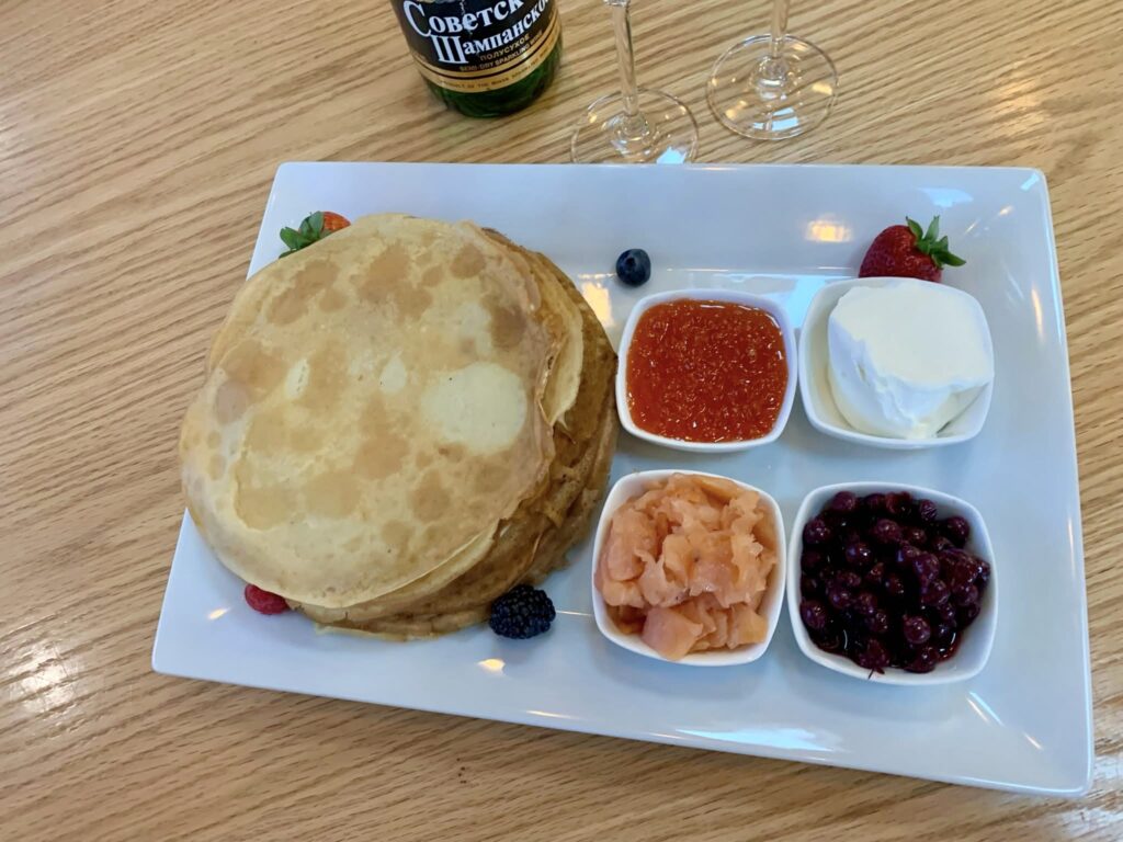family style blini platter makes an excellent catering tray for a Boise party