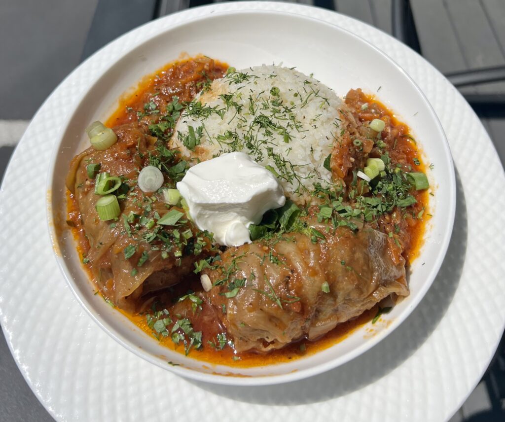 plated golubtsy cabbage rolls